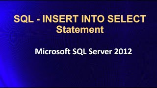 SQL - INSERT INTO SELECT Statement | INSERT INTO SELECT Statement in SQL