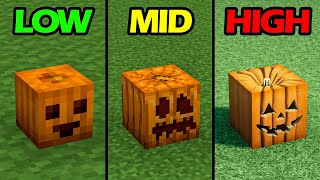 minecraft textures Low vs Mid vs High