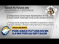 [HEADLINE NEWS, 01/11]  Amar Putusan MK Uji Materi UU Cipta Kerja