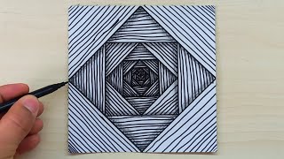 How to Draw 3D Optical Illusion drawing on Paper  . Easy Drawing