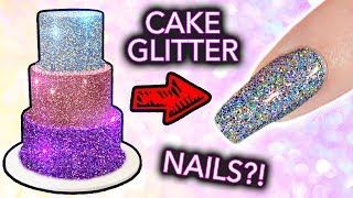 Putting CAKE GLITTER on NAILS? (+ \