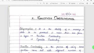 Function Overloading in C++ Programming||2nd PUC chapter 8 function overloading