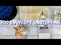 SAVINGS CHALLENGE UNSTUFFING | CASH STUFFING | 100 ENVELOPE CHALLENGE | BUDGETING |MONEY COUNT