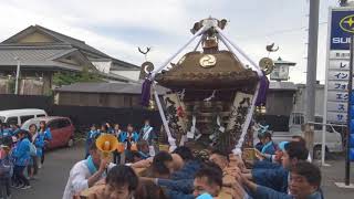 平成30年　伊勢原市東大竹＜八幡神社＞例大祭【相州甚句】神輿渡御＝県道61号（東大竹）