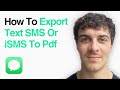 How To Export Text Messages Or Imessages From Iphone To Pdf (2025 Guide)