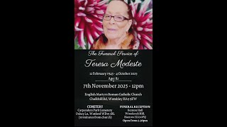 The Funeral Service of: Teresa Modeste