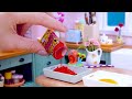 satisfying cooking seafood 🦀 miniature fried crabs with spicy bean sauce recipe 😍 mina mini kitchen