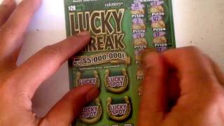 Last finale...lucky streak... $160 California scratch off