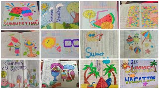 Summer vacation attendance register decoration ideas 💫 #drawingideas #registerdecoration #viral 💗💗