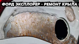 Подготовка заднего рихтованного крыла под покраску, пошаговый процесс