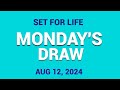 The National Lottery Set For Life draw live  results From Monday 12 August 2024 | Uk Lotto Live