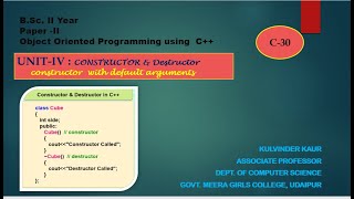 Constructor with Default Arguments