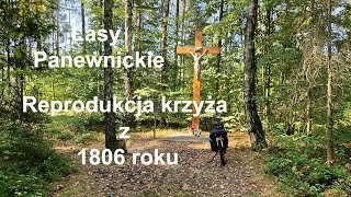 Reprodukcja krzyża z 1806 roku. Lasy Panewnickie. Starganiec Cz.3 Rowerowo. Śląskie. Polska.