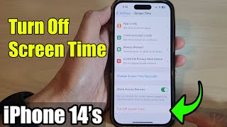 iPhone 14/14 Pro Max: How to Turn Off Screen Time