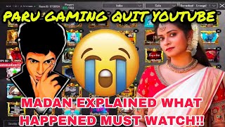 😭😭😭PARU GAMING QUIT BTS😭😭😭😭AND YOUTUBE MADAN EXPLAINING WHY | Paru gaming ||#bgmi #madan #parugaming