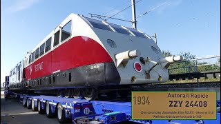 Chargement de l’autorail Bugatti à Mulhouse.