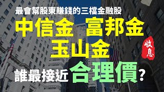 最會幫股東賺錢的三檔金控股：中信金、富邦金、玉山金， 目前各自的合理價是多少? | Haoway 穩定收息策略