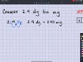 converting 2.4 dg to mg