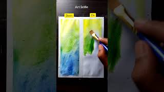 Watercolor painting idea🎨💫| Easy Scenery drawing #shorts #art