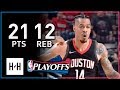 Gerald Green Full Game 2 Highlights Rockets vs Timberwolves 2018 Playoffs - 21 Pts, 12 Reb!