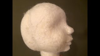 Waldorf doll face felting part 3