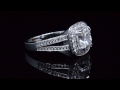 3.38ct natural halo pave split shank diamond engagement ring