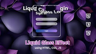 Build a Stunning Apple Style Login Form ✨ | GSAP + Liquid Glass Effect | HTML CSS JS