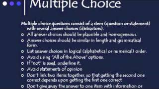 Selected Response Assessments