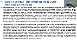 IROWG-10 Subgroup Reports