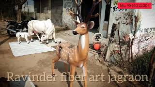 Fiberglass deer statue. Any sculpture customized in fiberglass . Ravinder fiber art jagraon