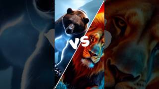 Bear Versus Lion Animal Fight Battle Showdown Duel