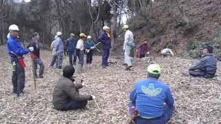 NPO法人 滝山城跡群･自然と歴史を守る会 2016年1月17日 滝山城跡下草刈り