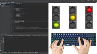 Automatic Traffic Light with a Timer, turtle python - ASMR Programming - No Talking