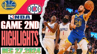 Los Angeles Clippers VS Golden State Warriors Game 2ND Highlights Dec 27,2024 NBA  Season 2024-25