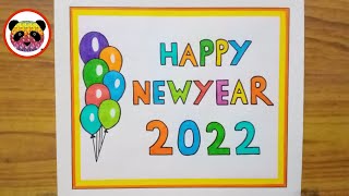 Happy New Year Drawing 2022 / Happy New Year Card Drawing / New Year Drawing /Happy New Year Drawing