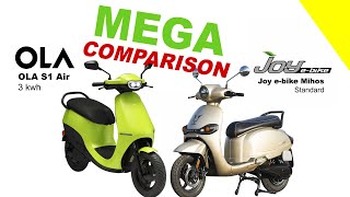 OLA S1 Air vs Joy e bike Mihos | MEGA COMPARISON | Bike Info