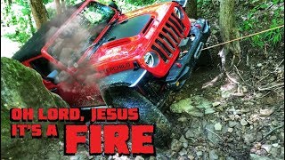 Jeep Wrangler CATCHES ON FIRE & BREAKS AXLE on Bearwallow Trail!