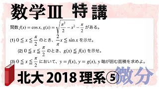 北海道大学2018理系第5問でじっくり学ぶ (数学III特講・微分/不等式⑥)