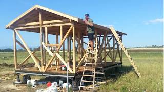 Сглобяема дървена мобилна къща/Building a wooden Tiny house Timelapse