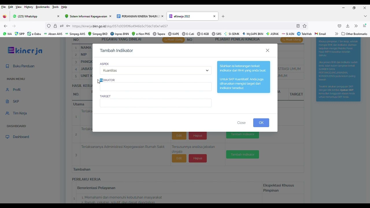 TUTORIAL INPUT RENCANA HASIL KERJA DI E-KINERJA BKN SEBAGAI SKP TAHUN ...