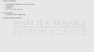 What is a Variable? Let’s isolate (solve for) an unknown variable!