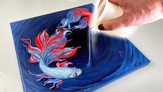 STUNNING Betta Fish Art - Mixed Media! Easy + Fun Techniques! | AB Creative