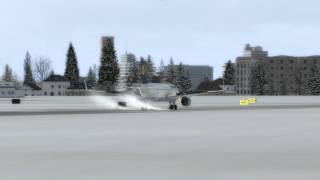 FSX Movie - Winter 2014 - A320 Lufthansa snowy Landing and Takeoff in Nürnberg [HD]