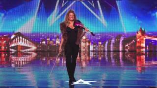 Posh violinist Lettice Rowbotham gives the Judges