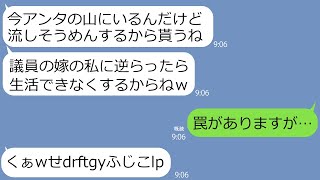 【LINE】議員の嫁と権力を振りかざすママ友「アンタの山に今いるわ。貸して」→DQNが無断侵入した結果、悲劇が起きて…