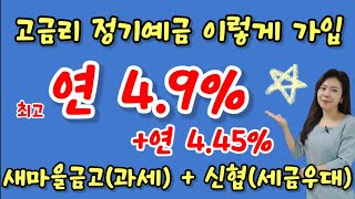 (마감)고금리 정기예금 가입 이렇게 하세요 새마을금고와 신협을 같이 !!