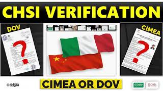 CHSI verification service for study in Italy #CIMEA #DoV #CHSI