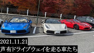 【西の大黒PA】2021.11.21　芦有ドライブウェイを走る車たち【西の辰巳PA】