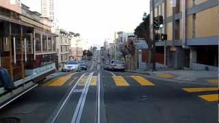 Riding the cable car in San Francisco