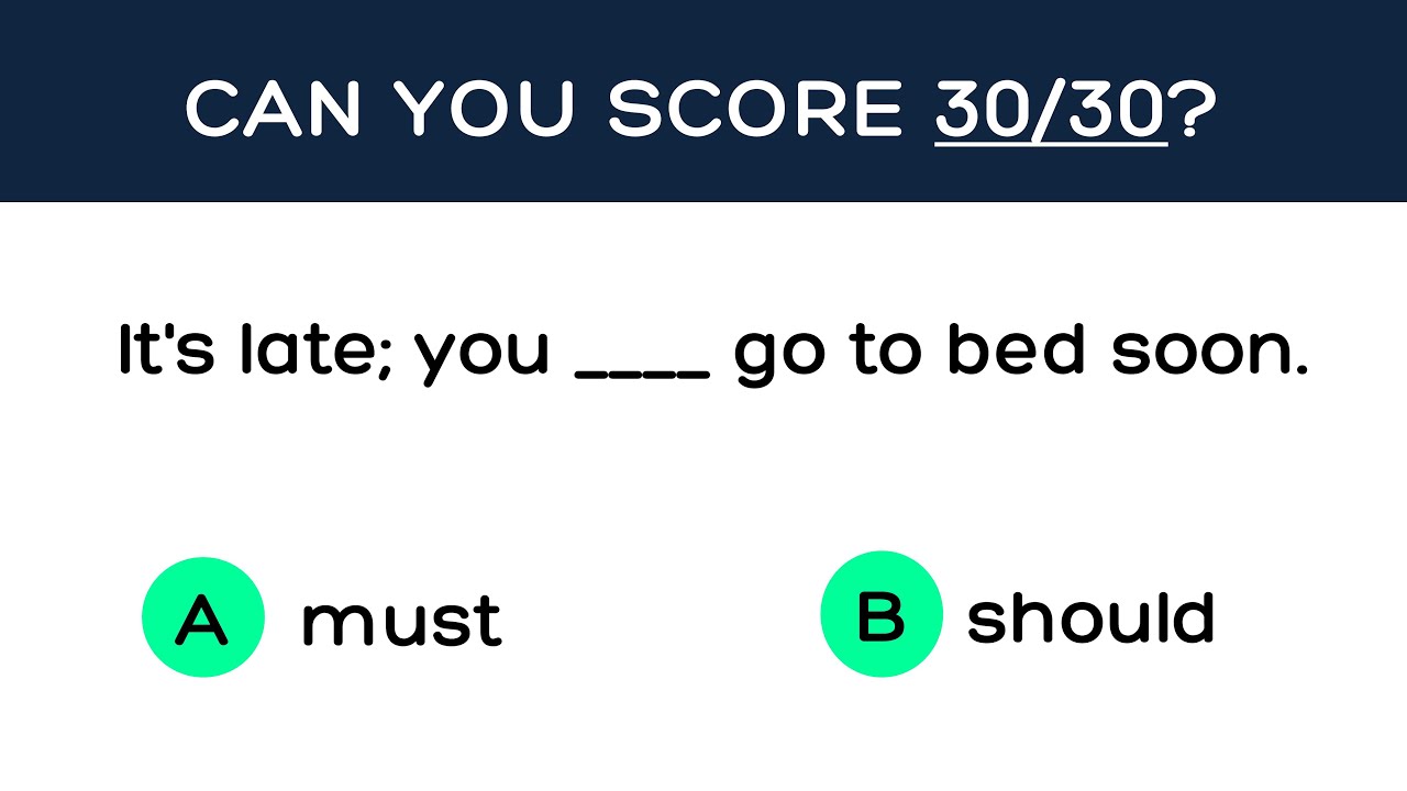 Can You Score 30 30 I English Grammar Quiz I English Test For